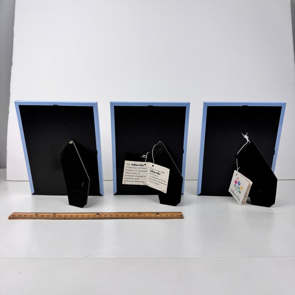 3 Vtg 1987 Garden Faire Collection Frame Blue Metal Border Oval Matboard Collage - Picture 5 of 11